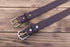 1.25" Dark Brown Full Grain Leather Belt English Point Tip Roller Buckle
